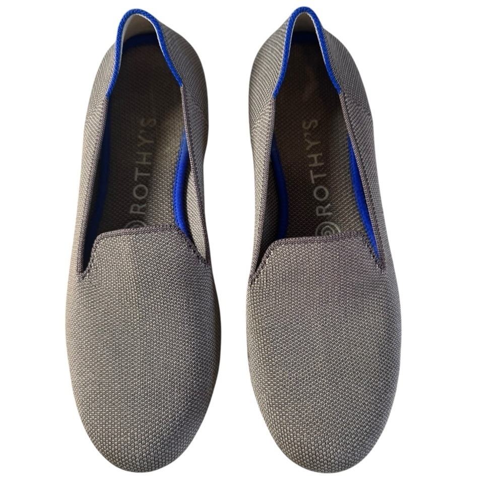 Rothy's Gray/Taupe Slip-On Flats with Blue Accent - Picture 3 of 8